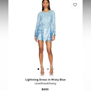 Loveshack fancy revolve blue sequin mini dress